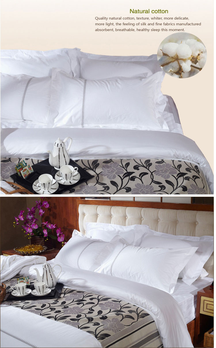 Embroidery White Quilt Cover Set
