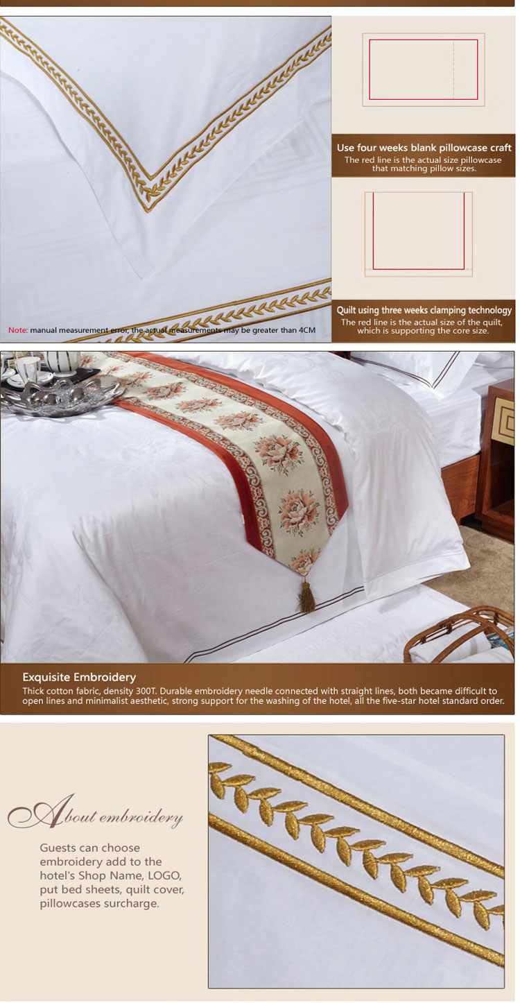 300T Jacquard White Luxury Bedding