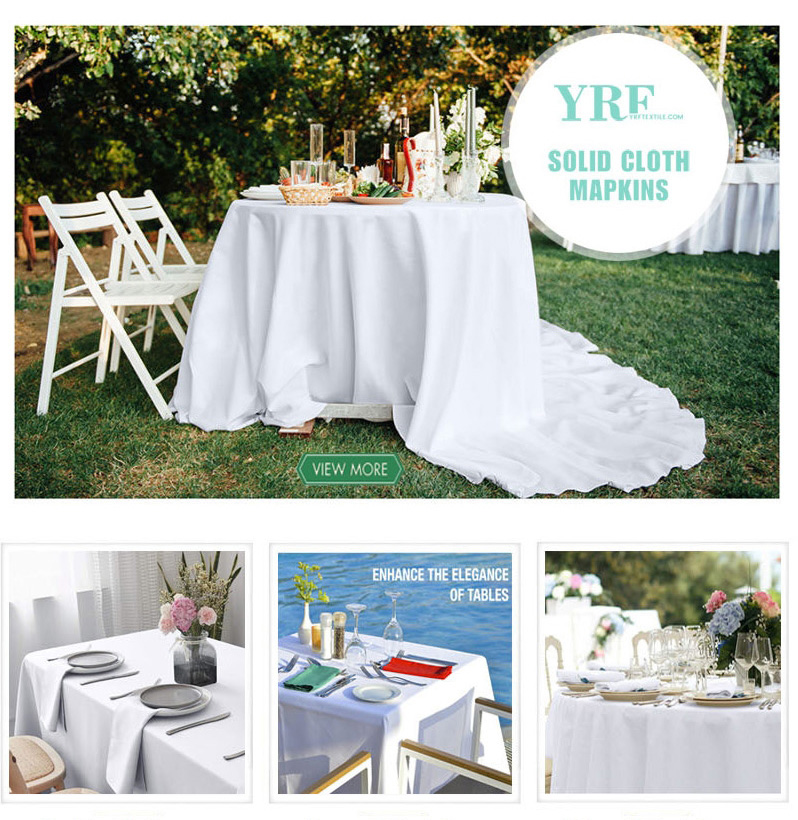 White Wedding Washable 132" inch Table Round Tablecloth
