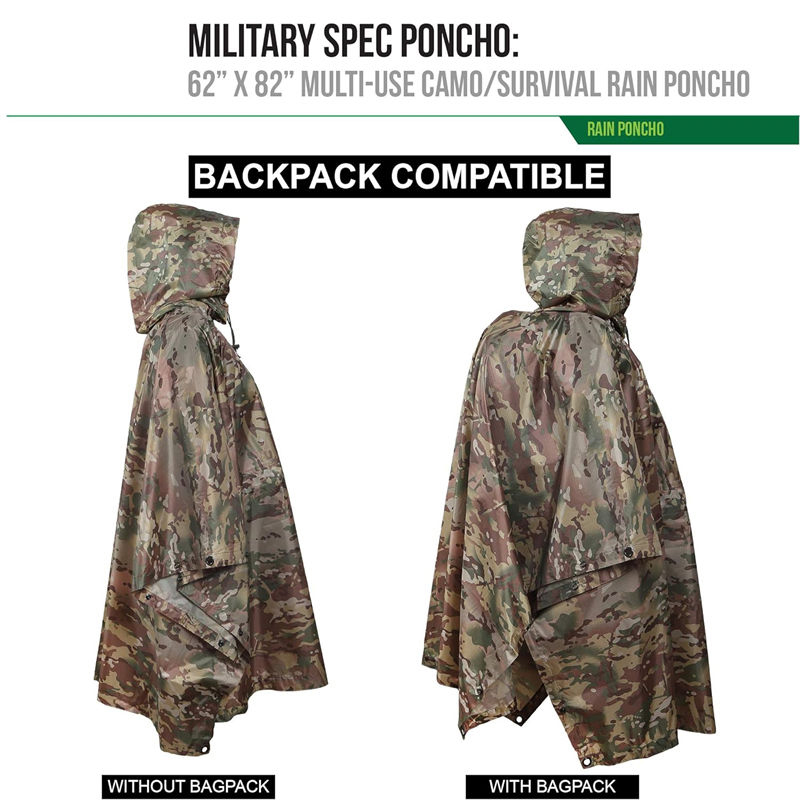 Rain poncho liner versatile backpack