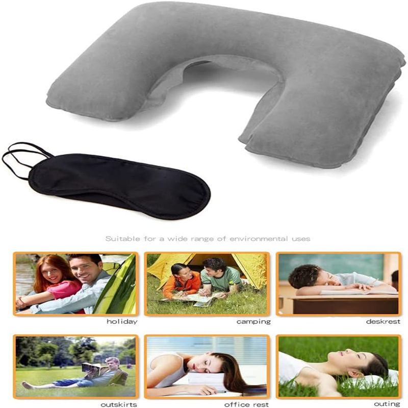 Suede Emergency Relief Inflatable Pillow