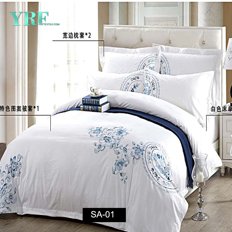 Sateen Embroidered Soft Cotton Comforter Cover HB-015