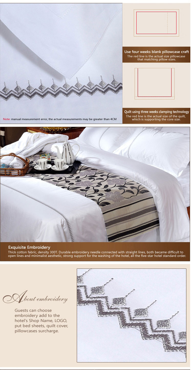 Embroidery White Quilt Cover Set