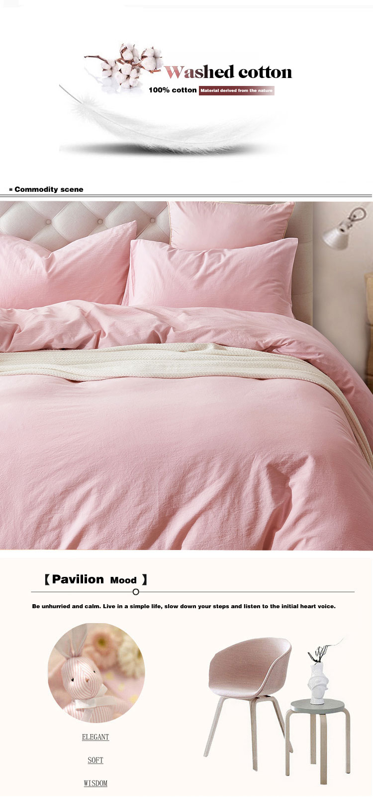 Bedroom Comfortable King Pink Bedding