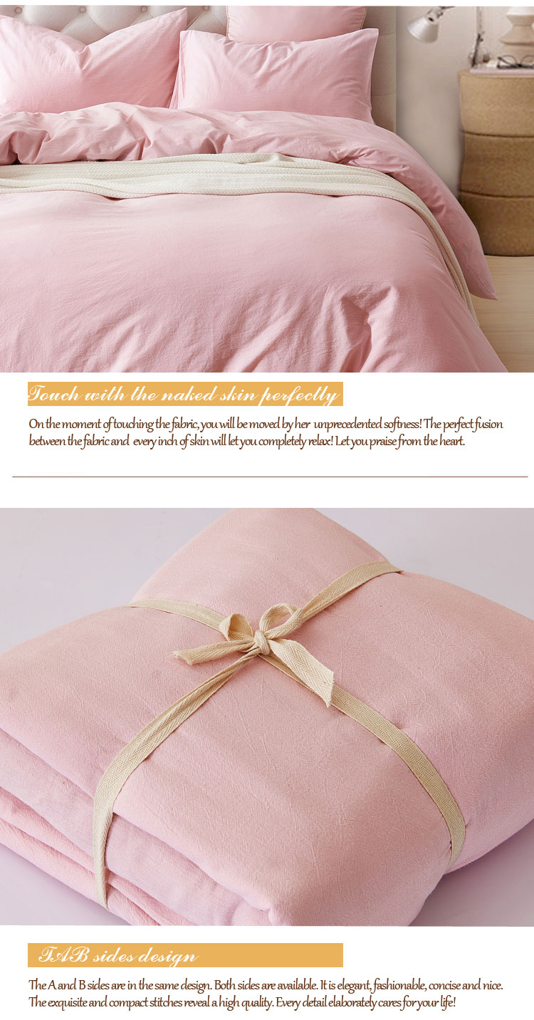 4PCS King Hot Pink Bedding