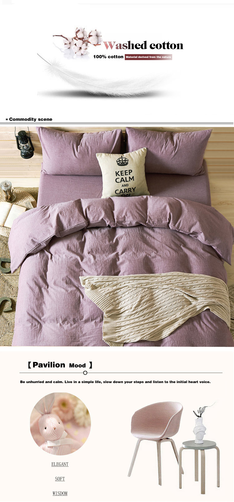 Professional Polyester Purple Bedding Sets