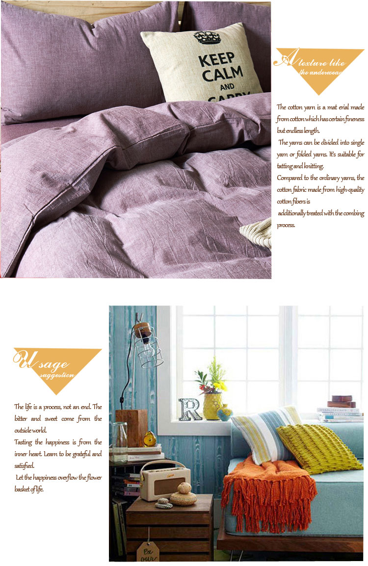4PCS Polyester Lilac Bedding
