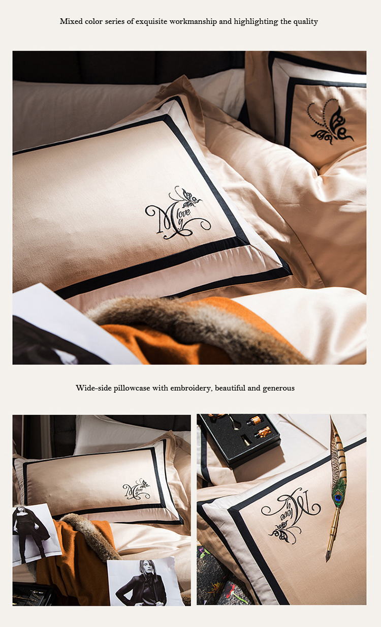 Customized 100% Cotton Beige Duvet Sets