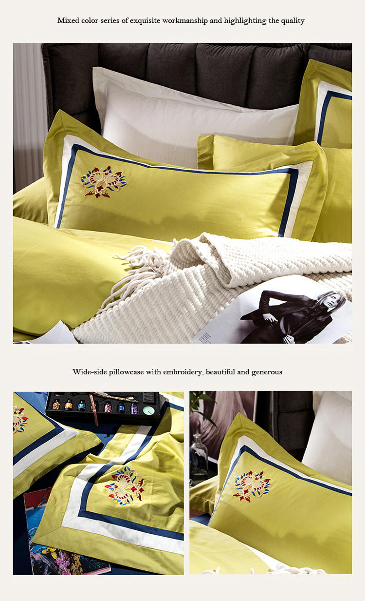 Deluxe Custom Navy And Yellow Bedding