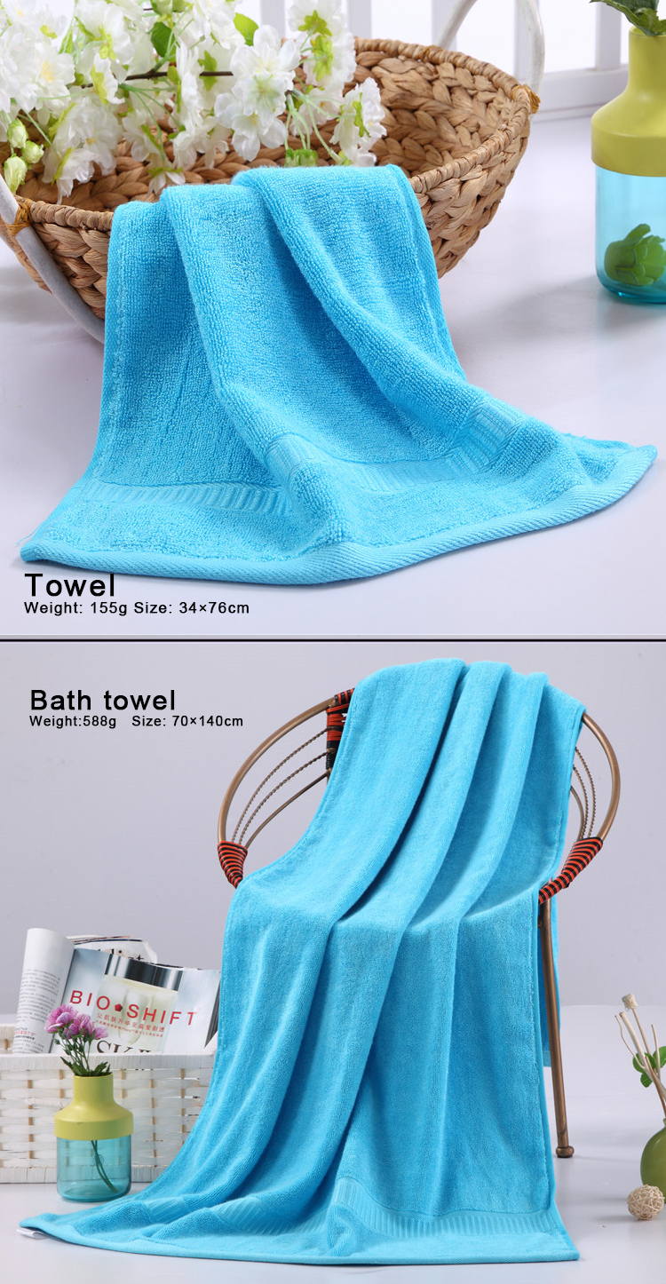 Yarn Dyed Blue Bath Towels