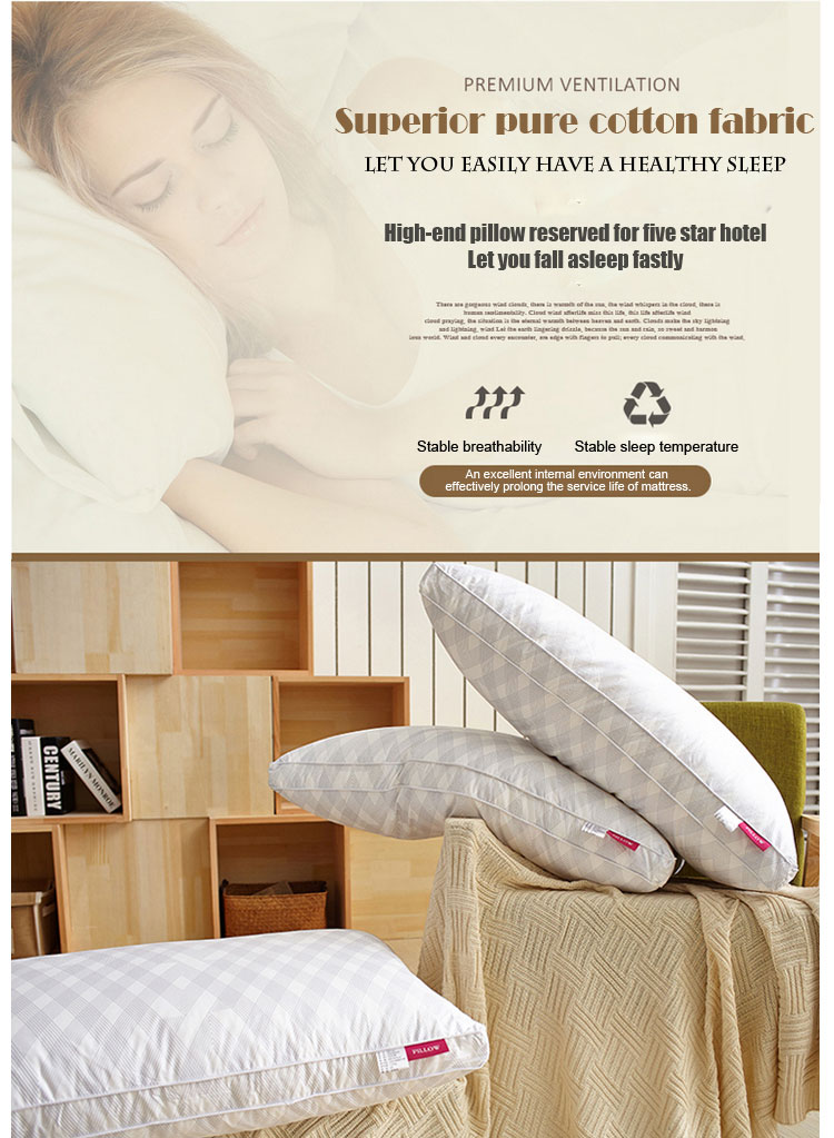 Comfortable Pure Cotton King Bed Pillows