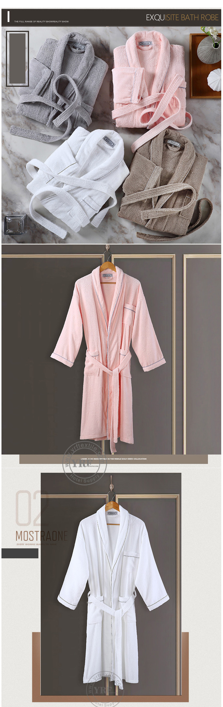 White Terry Man And Women Bathrobe