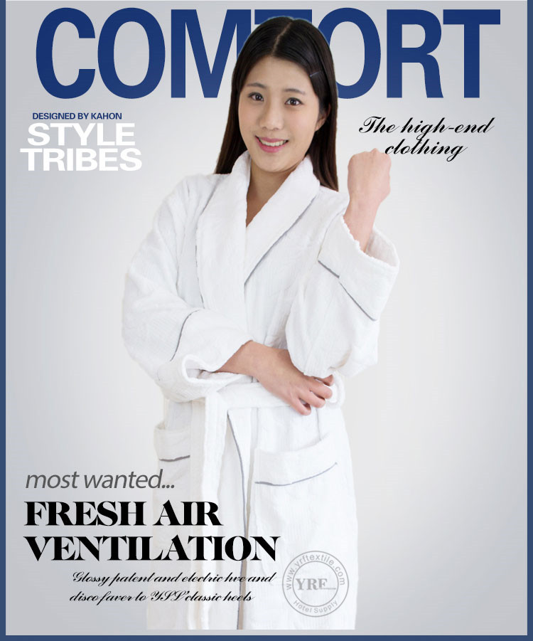 Breathable Velour Bathrobe Hotel