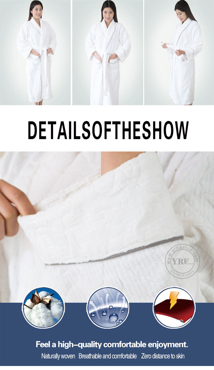 Breathable Velour Bathrobe Hotel