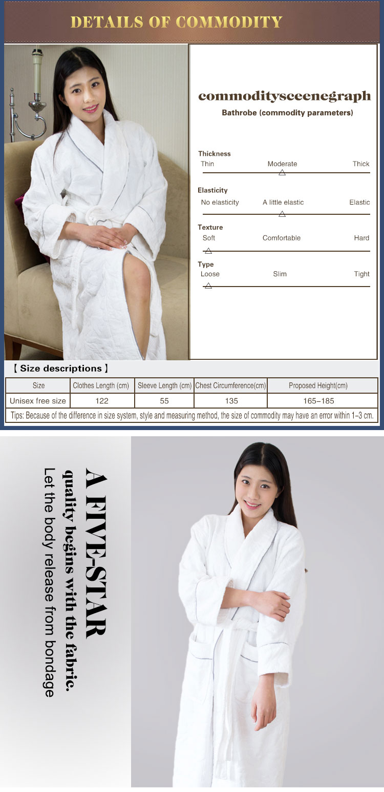 Breathable Velour Bathrobe Hotel