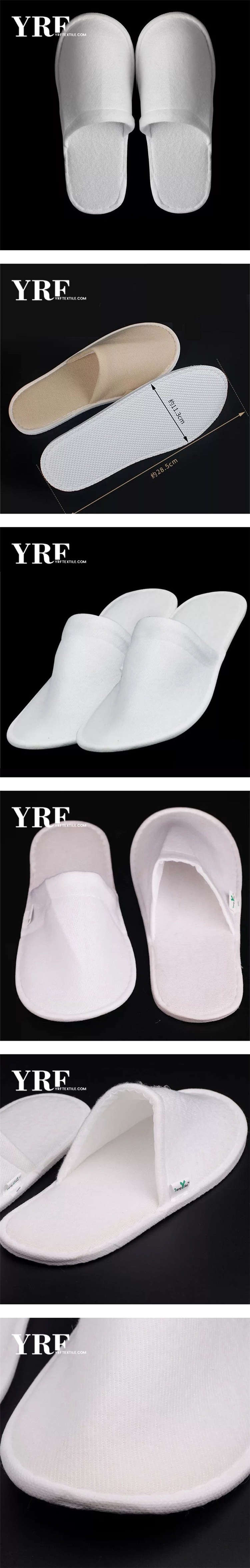 White Cotton Velvet Hotel Slippers