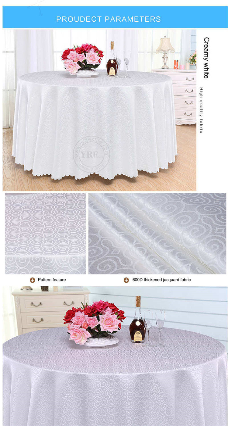 Round White Tablecloth Cotton