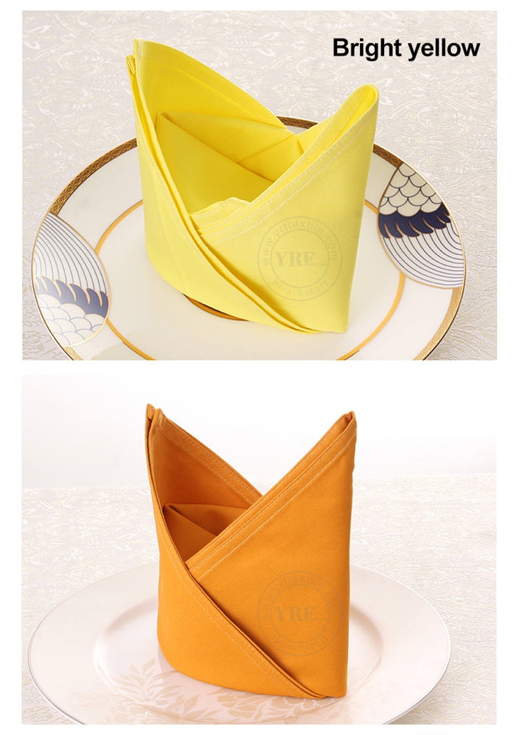 Polyester Yellow Linen Napkins