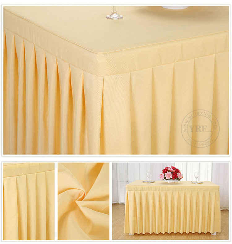 Satin Rosette Wedding Decorative Table Skirts