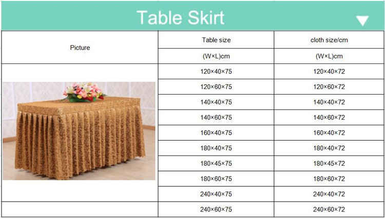 Elegant Wedding Table Skirt