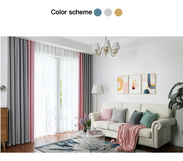 yellow and gray blackout curtains
