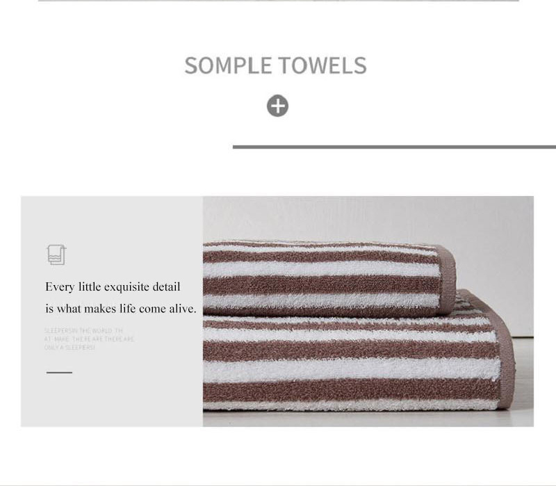 Thick Beach Towel Striped Cotton