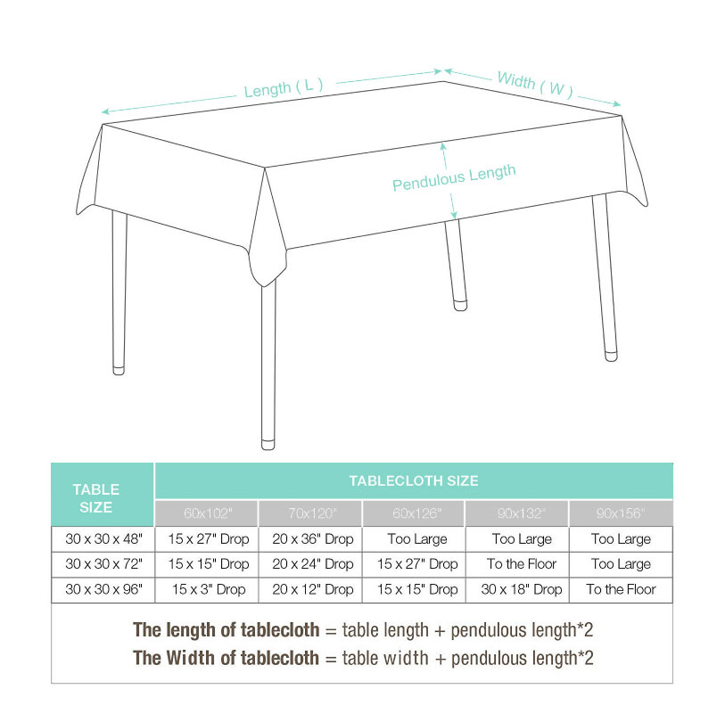 Size 60x102 inch Apple Green Oblong Table Cloth