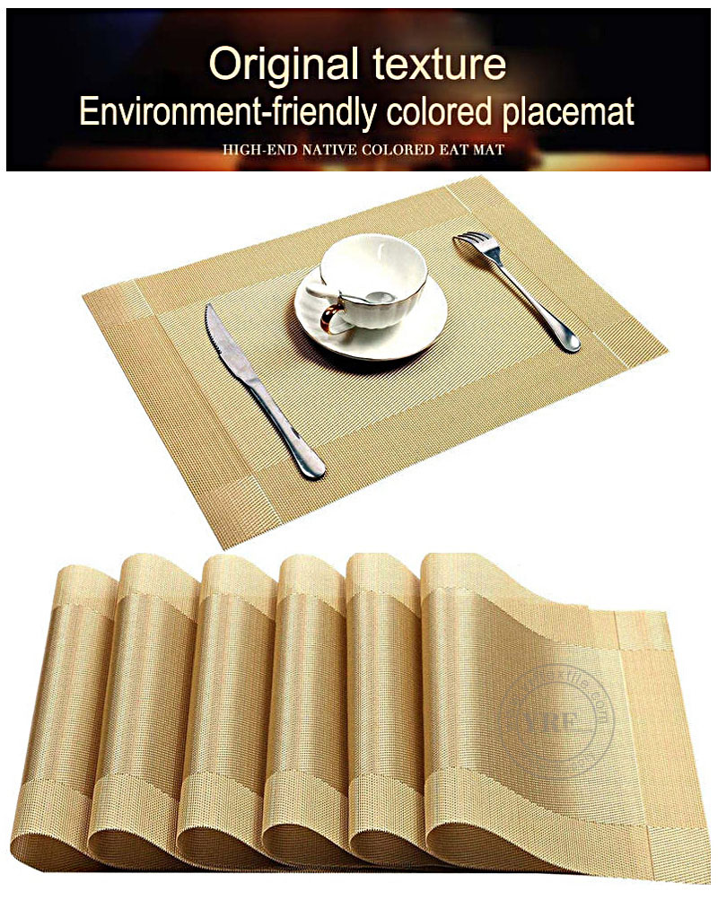 Washable Gold Table Mats Non-fading