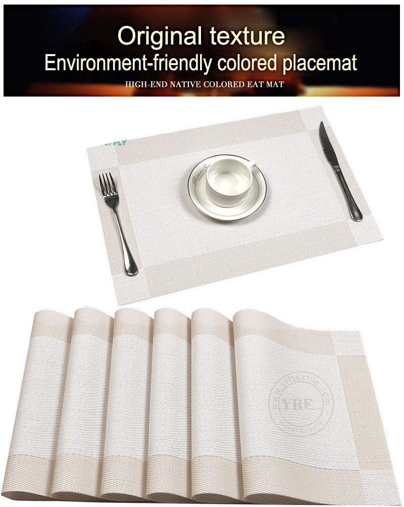 Washable Cream Table Mats Resistant Anti-Skid