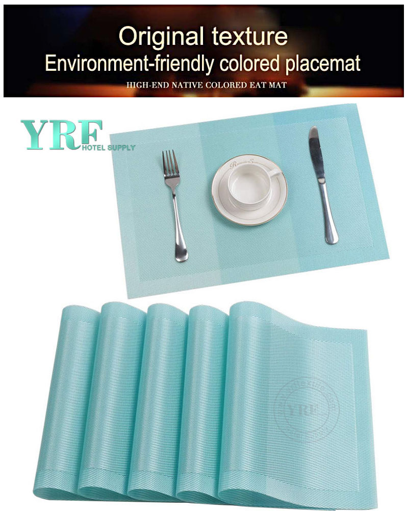 Washable Blue Border Placemats Heat-Resistant