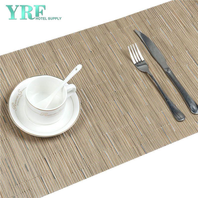 Rectangular Coffee Beaded Table Mats Vinyl