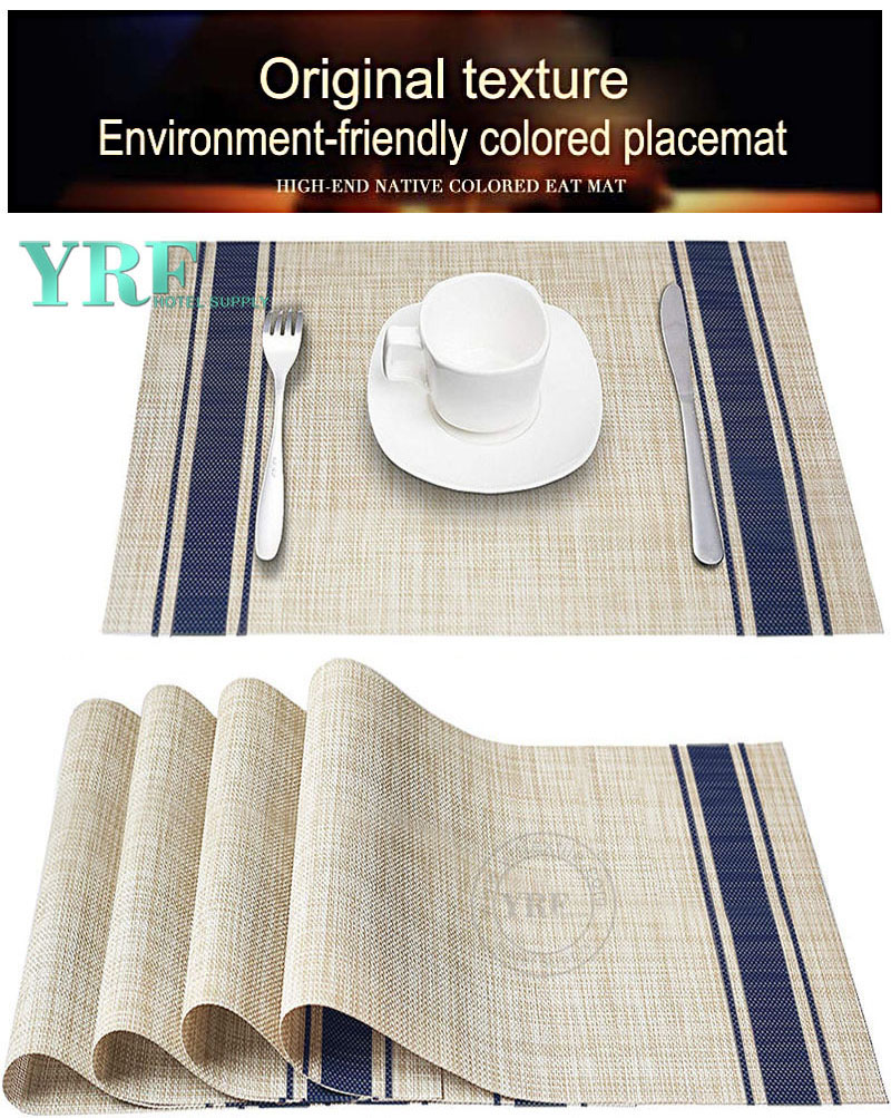 Not mildew Blue line Table Mats Wipe Clean