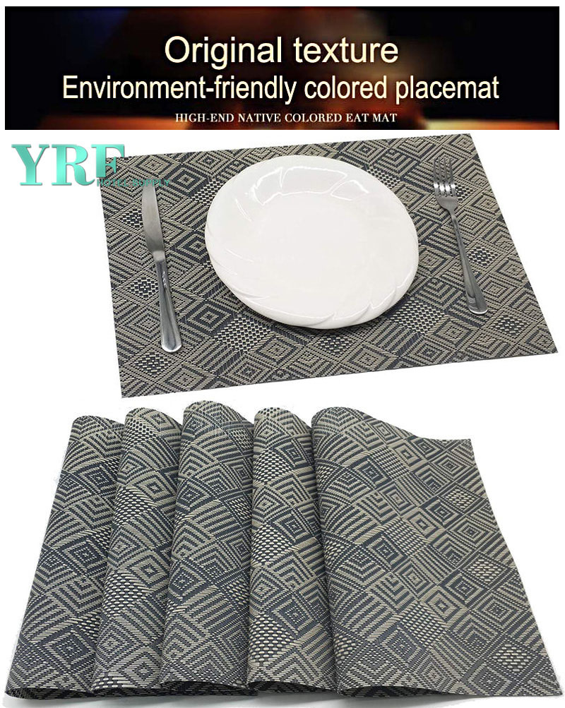 Wipe Clean Brown prismatic Table Mats Non-stai