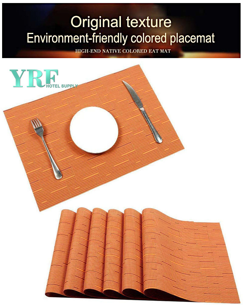Wipe Clean Orange Table Mats Stain Resistant