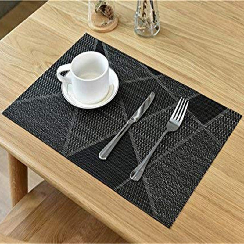 Oblong Black Table Mats Banquet