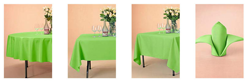 Wrinkle Free Apple Green Oblong Table Cloth 60x102 inch