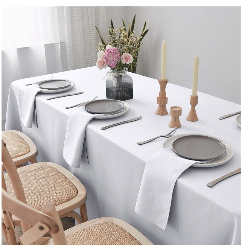 100% Polyester 60x126 inch Oblong Tablecloth White