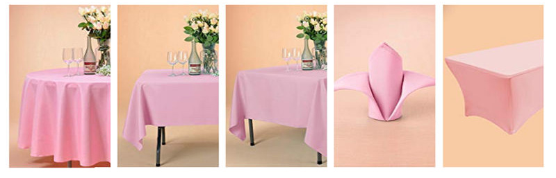 Solid Round Table Cover Pink 120" Inch