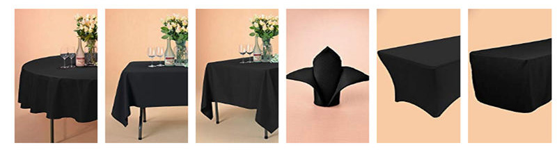 132" InchRound Table Cover Black Weddings