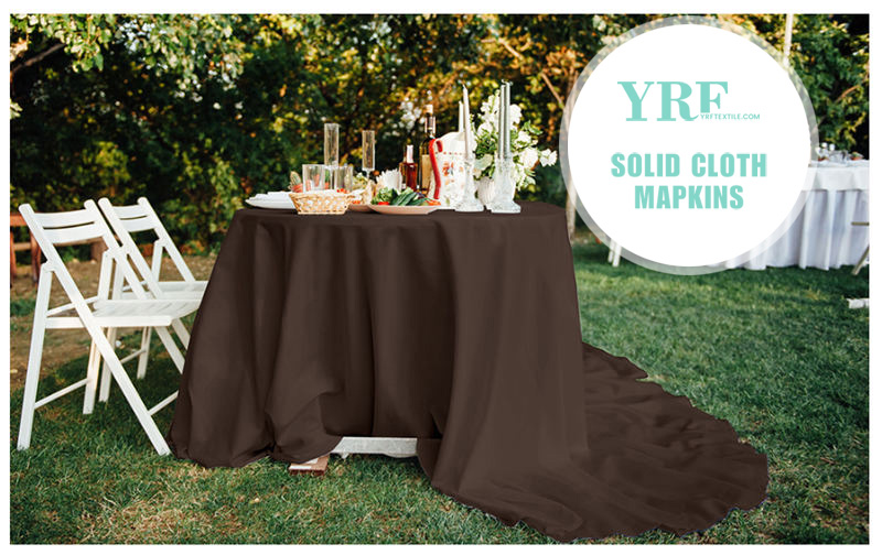 100% Polyester 108" Inch Round Tablecloth Chocolaten