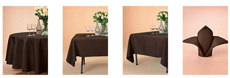 100% Polyester Chocolaten Round Tablecloth 108" Inch