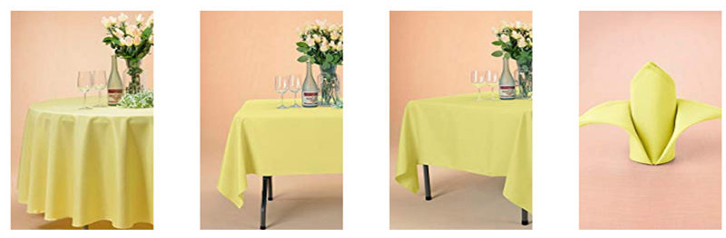 100% Polyester Yellow Round Table Cover 108" Inch