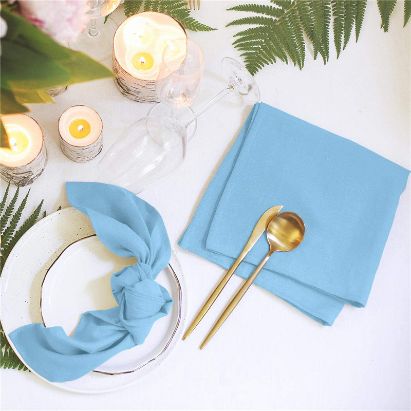 Pure Light Blue Napkins Cloth 17x17" Inch