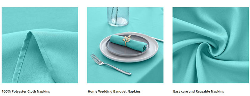 17x17" Inch Weddings Pure Turquoise Napkins Cloth