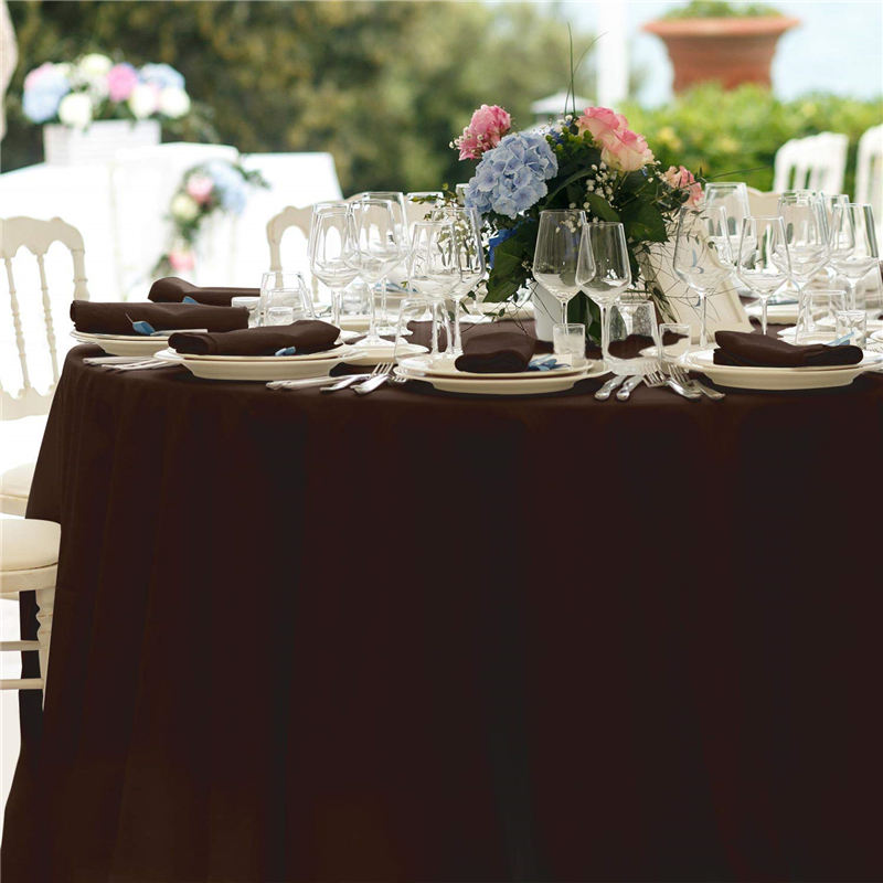 108" Inch Solid Round Tablecloth Chocolaten
