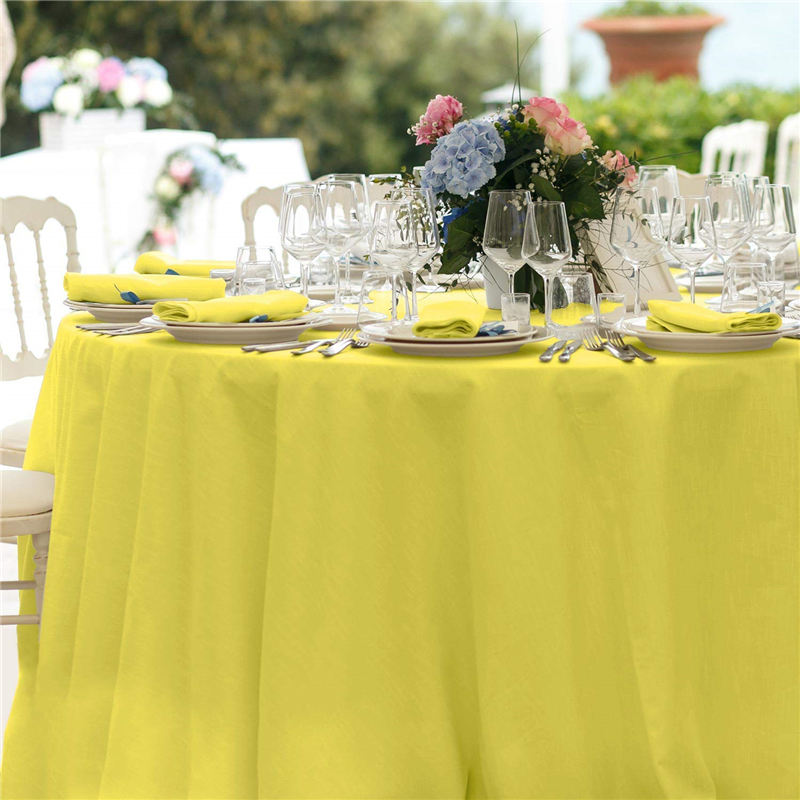 108" Inch Solid Round Table Cover Yellow