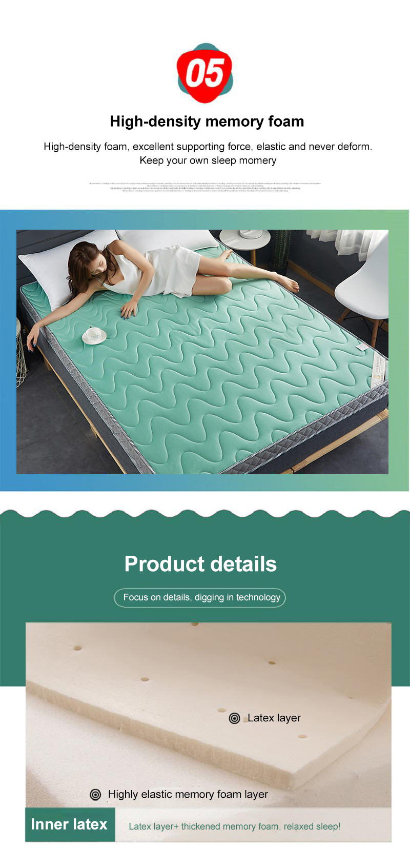 Sleeping Pad Skin Friendly Natural Latex