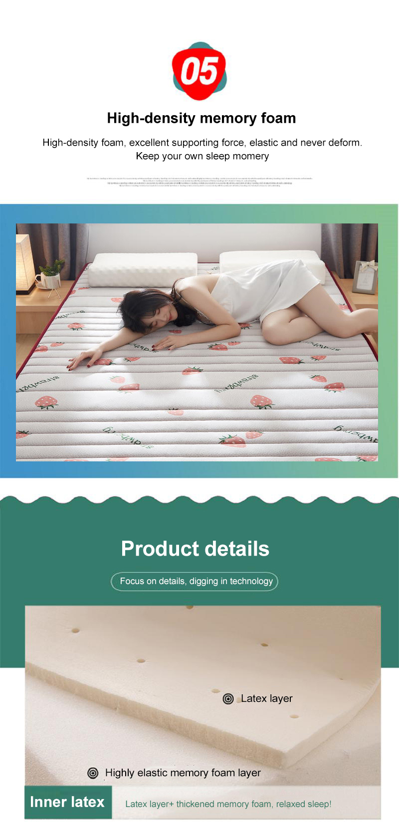 Bunk bed Mattress Easy to Carry Skin Friendly