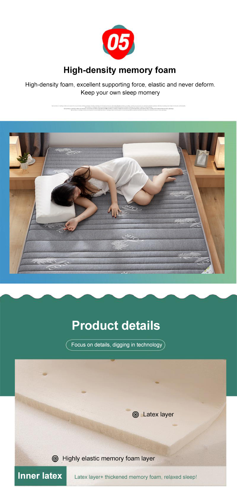 Multi-Purpose Roll Foldable Bunk bed Mattress