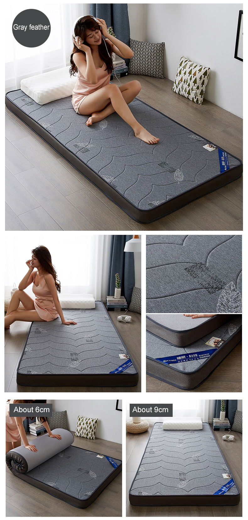 Portable Bunk bed Mattress Skin Friendly